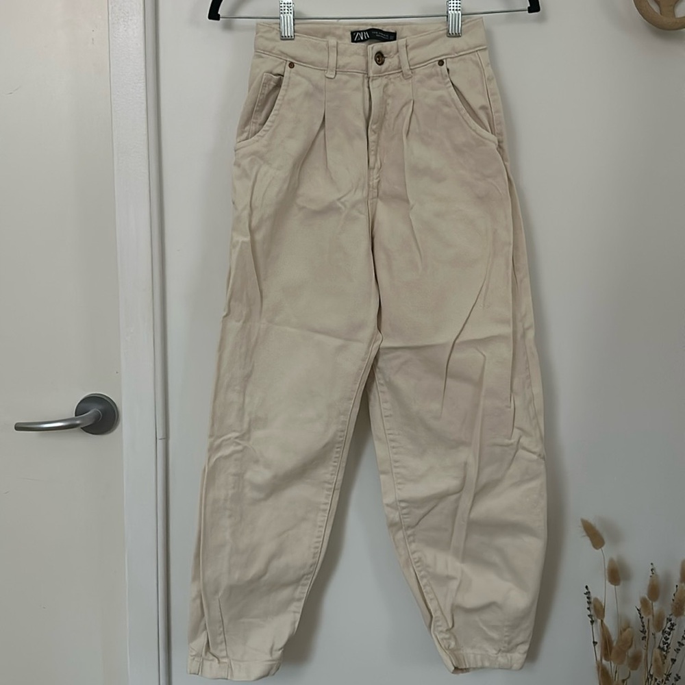 Zara Z1975 Authentic Slouchy Jeans in Ecru